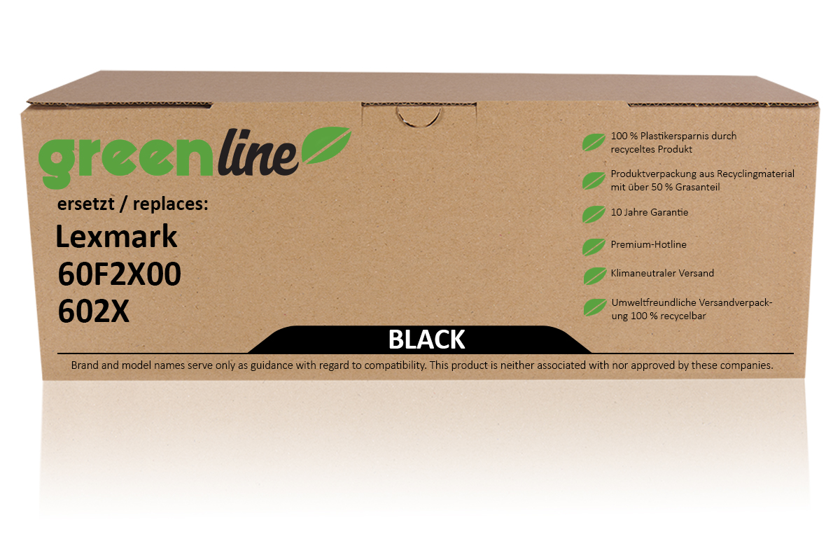 greenline ersetzt Lexmark 60F2X00 / 602X Tonerkartusche, schwarz günstig kaufen