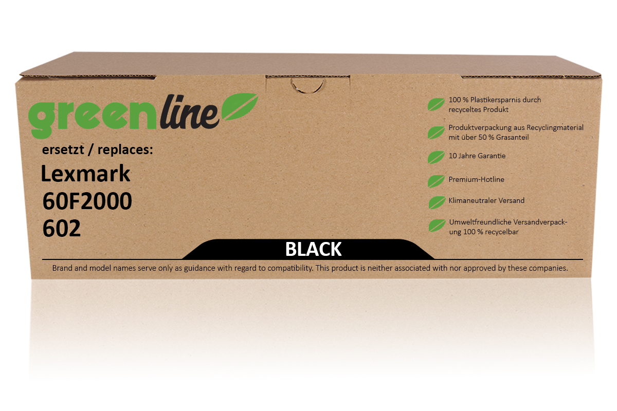 greenline ersetzt Lexmark 60F2000 / 602 Tonerkartusche, schwarz günstig kaufen