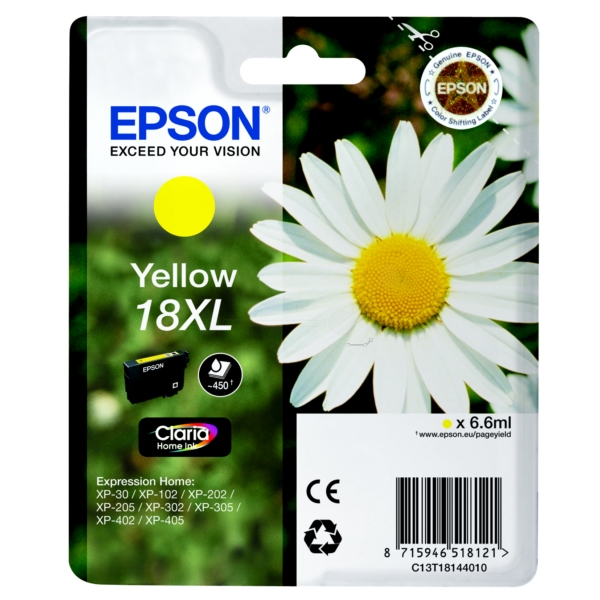 Original Epson C13T 18144012 / 18XL Tintenpatrone gelb