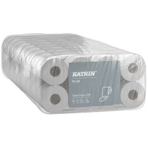 KATRIN Toilettenpapier Plus, 72 Rollen a 250 Blatt, 3-lagig, weiß