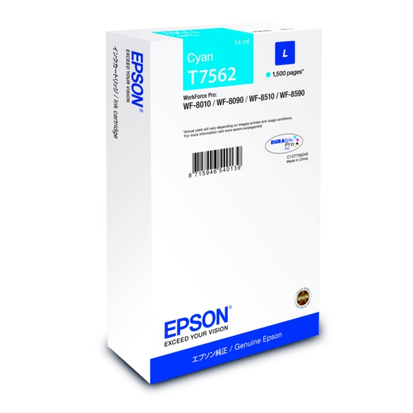 Original Epson C13T75624N / T7562 Tintenpatrone cyan