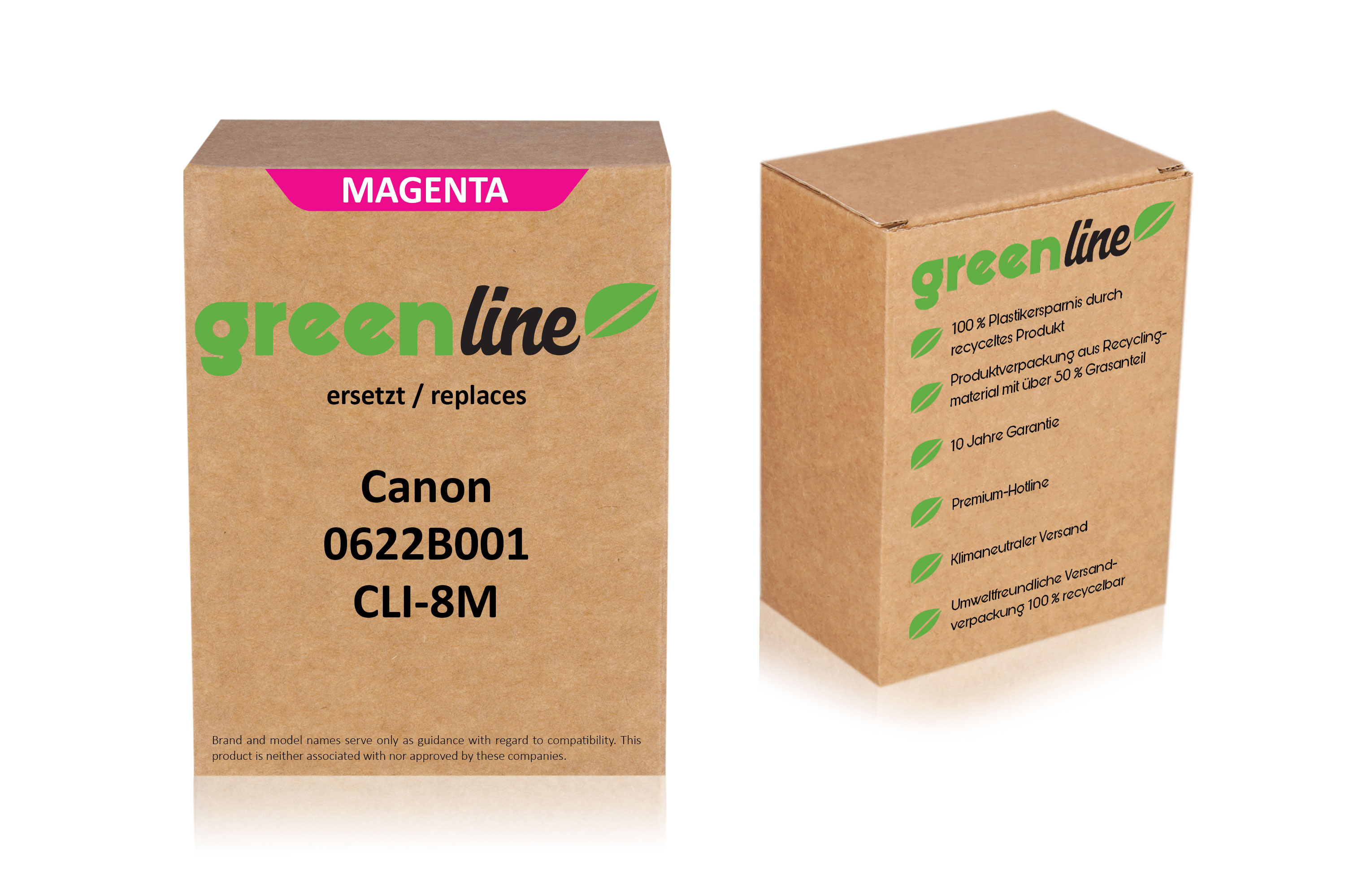 greenline ersetzt Canon 0622 B 001 / CLI-8 M Tintenpatrone, magenta