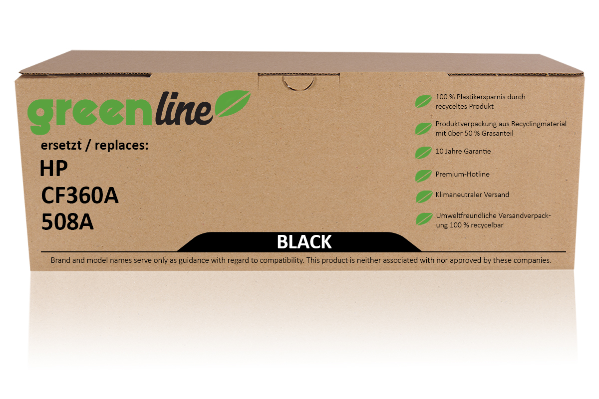 greenline ersetzt HP CF 360 A / 508A Tonerkartusche, schwarz