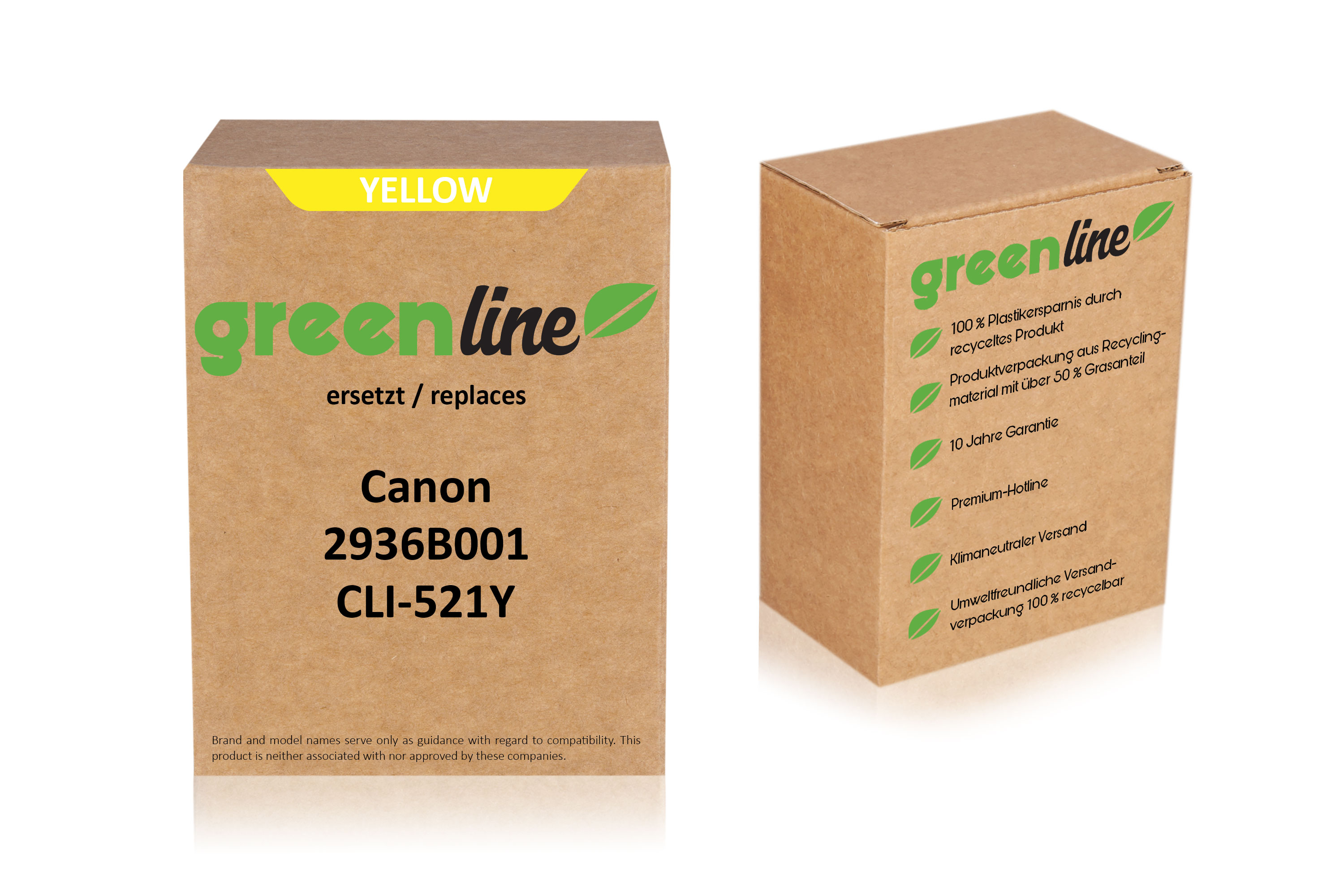 greenline ersetzt Canon 2936 B 001 / CLI-521 Y Tintenpatrone, gelb