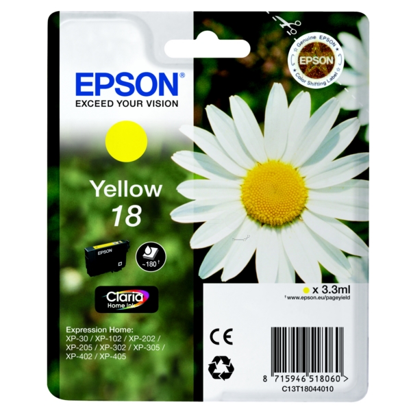 Original Epson C13T 18044012 / 18 Tintenpatrone gelb