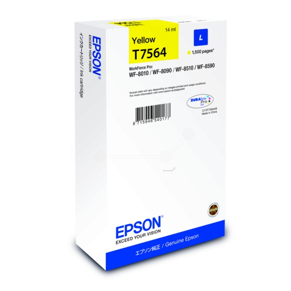 Original Epson C13T75644N / T7564 Tintenpatrone gelb