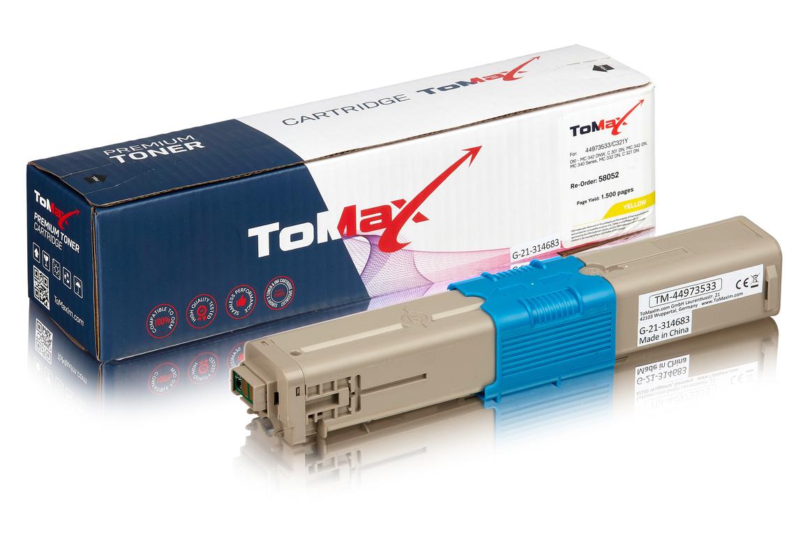 ToMax Premium ersetzt OKI 44973533 / C301 Toner Gelb