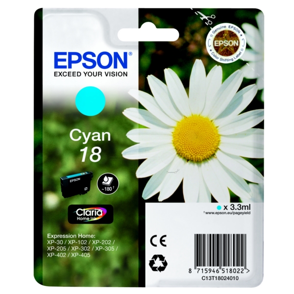 Original Epson C13T 18024012 / 18 Tintenpatrone cyan