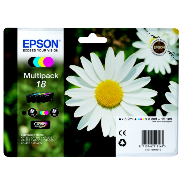 Original Epson C13T 18064012 / 18 Tintenpatrone MultiPack