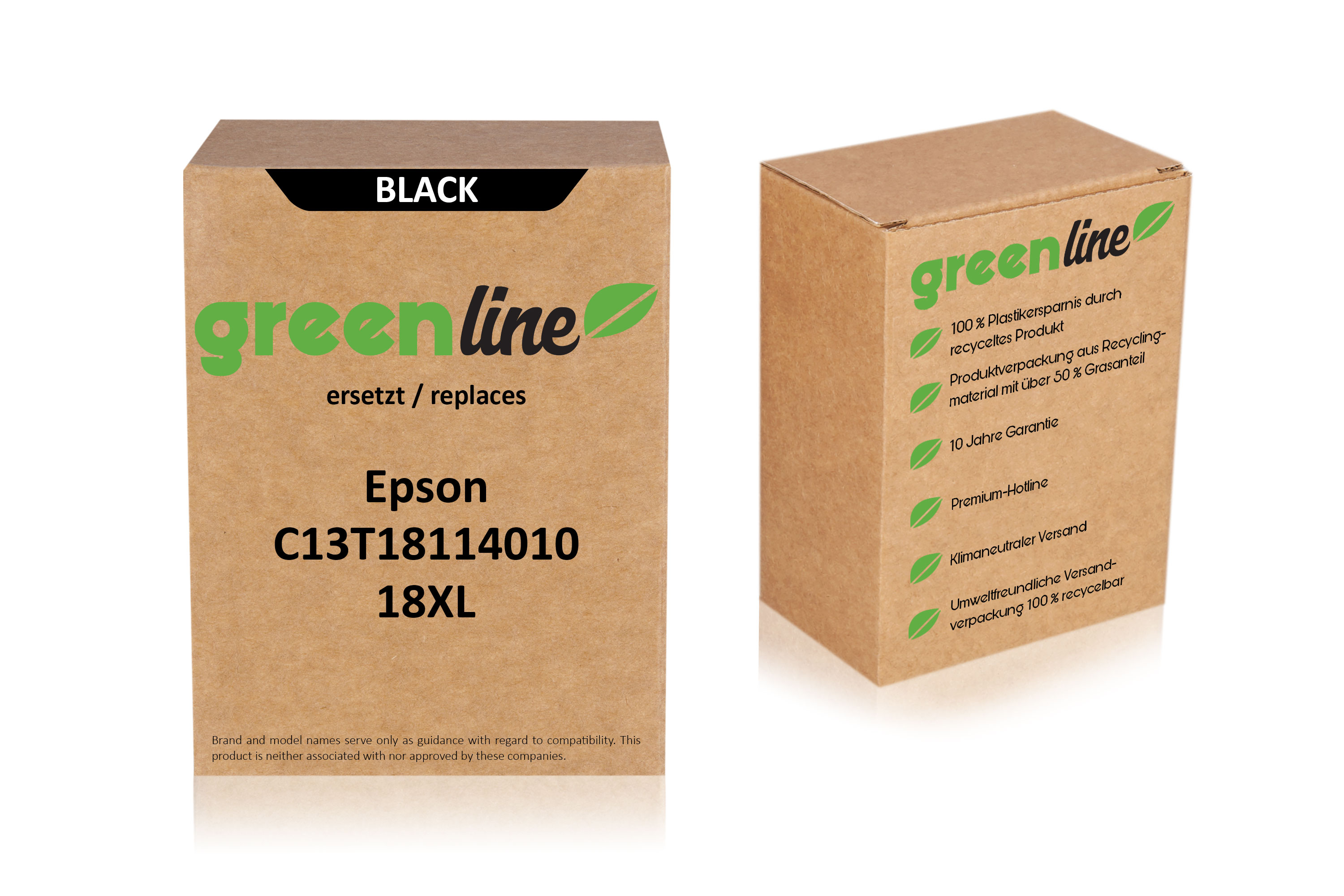 greenline ersetzt Epson C 13 T 18114010 / 18XL Tintenpatrone, schwarz