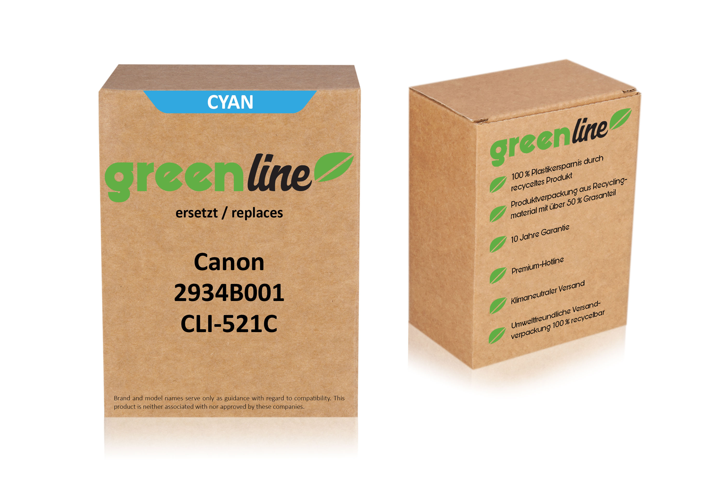 greenline ersetzt Canon 2934 B 001 / CLI-521 C Tintenpatrone, cyan günstig kaufen